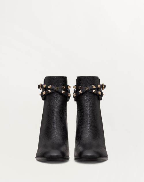 Valentino Garavani - Rockstud Grainy Calfskin Ankle Boot 90 Mm - Black - Woman - Boots