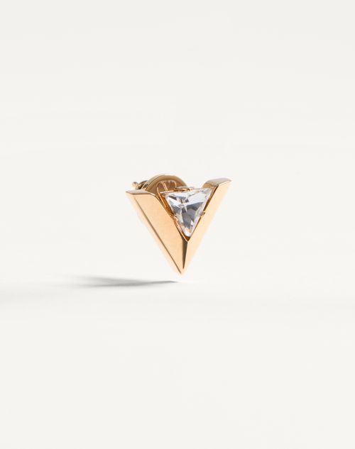 Valentino Garavani - Je Les V Metal And Crystal Earrings - Gold/crystal - Woman - Jewelry