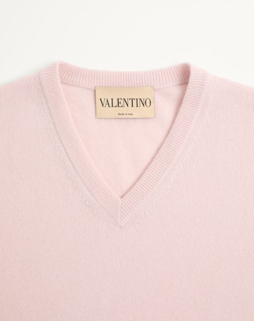 Valentino - Valentino Cashmere Sweater With Butterfly Embroidery - Pink - Man - Knitwear