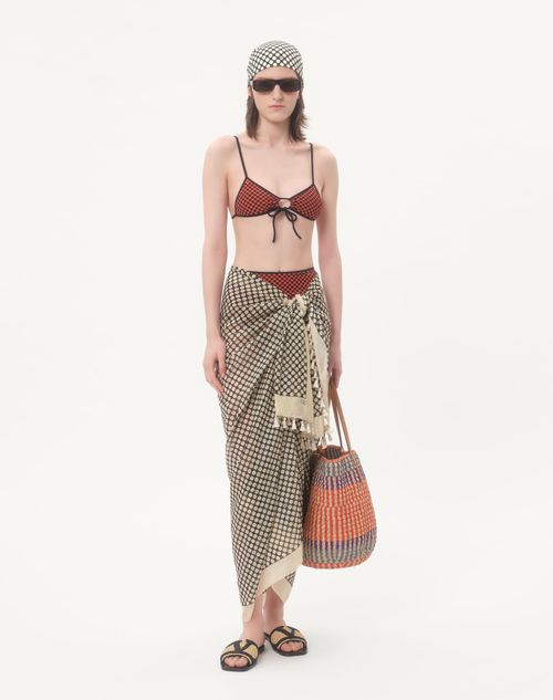 Valentino - Lycra Bikini With Plus De Pois Print - Red/black - Woman - Beachwear