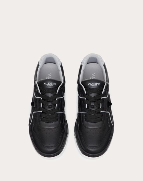 Hommes Bas Sneakers réel Cuir Basket Noir