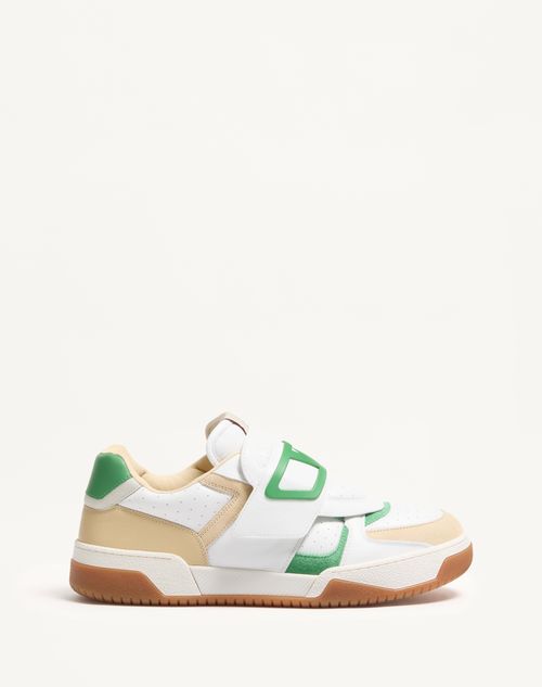 Valentino Garavani - Joie De Jouer Low-top Trainer In Nappa Calfskin - White/shell/green - Man - Trainers