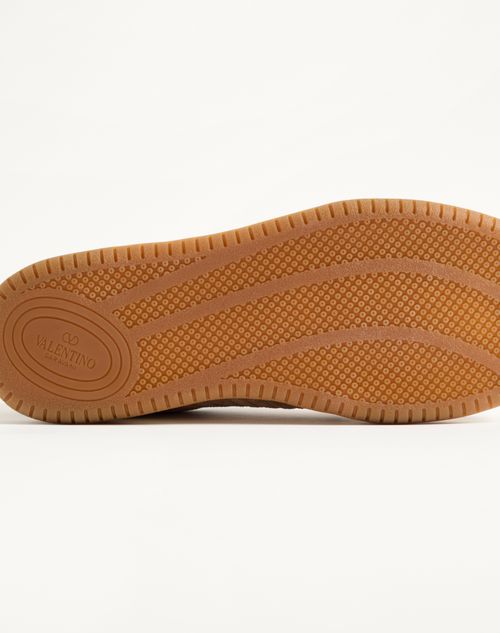 Valentino Garavani - Sparry Trainer In Split Leather - Brown/camel - Man - Trainers