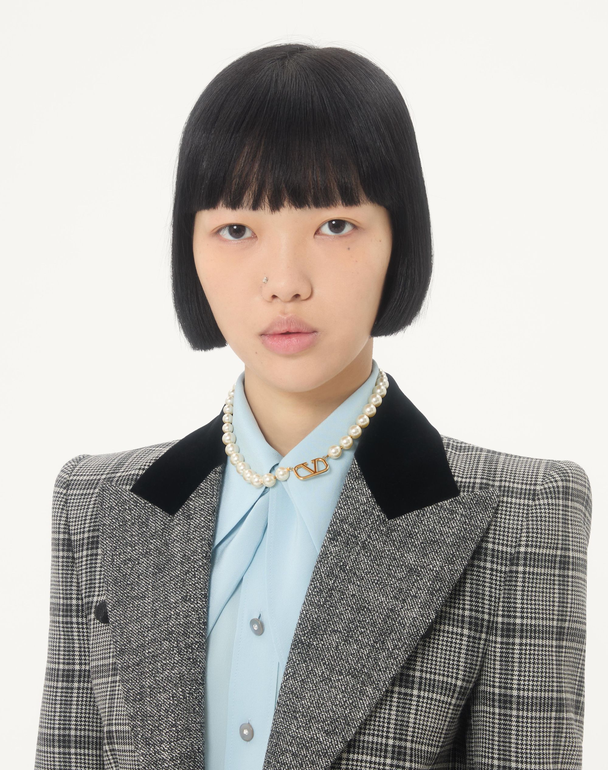 Vlogo Signature Metal Necklace With Swarovski® Pearls for Woman in