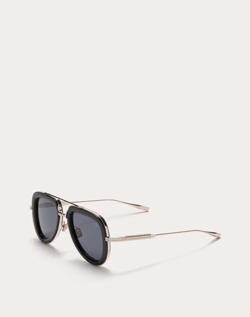 Valentino - V-lstory Occhiale Aviator In Acetato
 - Nero - Unisex - Occhiali Da Sole