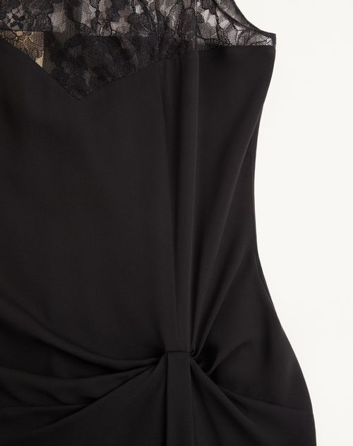 Valentino - Georgette Midi Dress - Black - Woman - Dresses