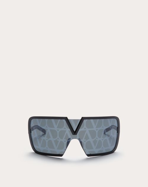 Valentino - Gafas Tipo Máscara Extragrandes E Icónicas V - Romask - Negro - Unisexo - Gafas De Sol