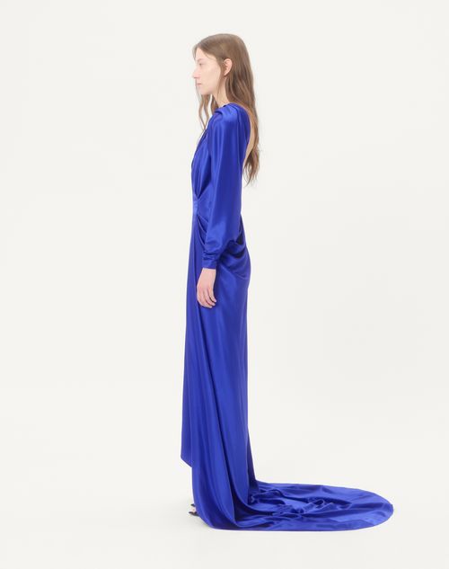 Valentino - Crepe Satin Gown - Cobalt - Woman - Gowns