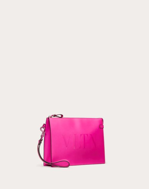 Vltn カーフスキン ポーチ for メンズ インチ Pink Pp | Valentino JP