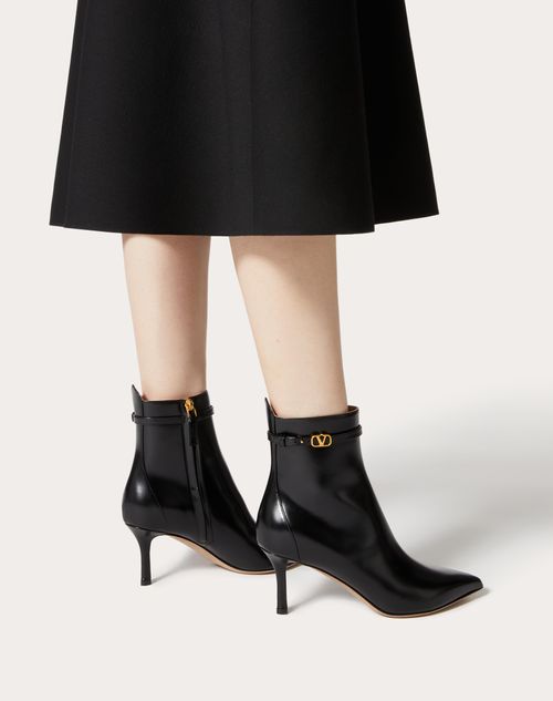 Valentino Garavani - Valentino Garavani Tan-go Ankle Boot In Calfskin Leather 70 Mm - Black - Woman - Boots