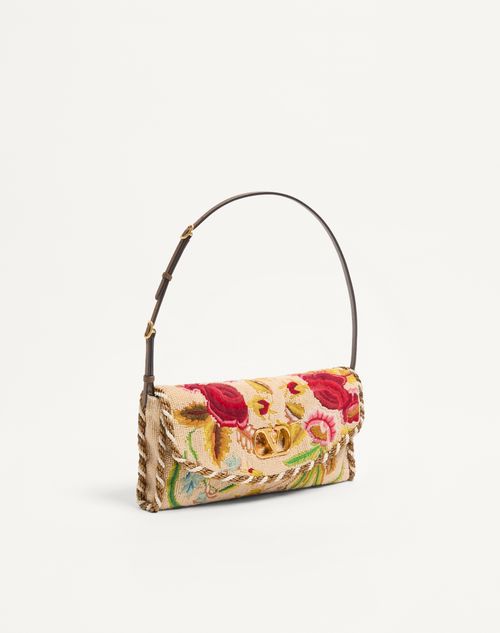 Valentino Garavani - Valentino Garavani Devain Embroidered Small Shoulder Bag - Multicolour - Woman - Shoulder Bags