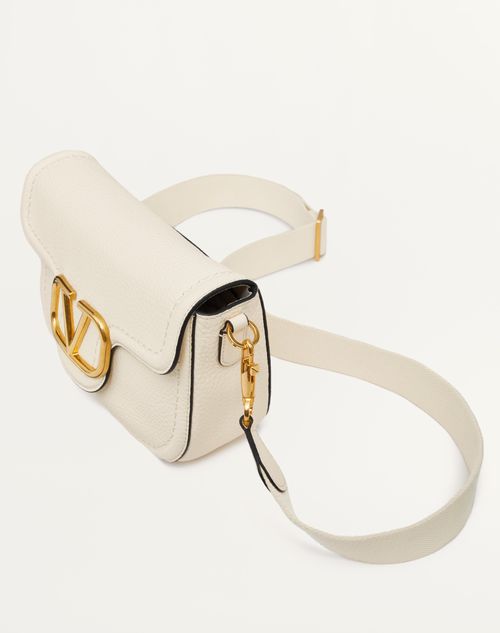 Valentino Garavani Supervee Ivory Leather Crossbody Bag Small