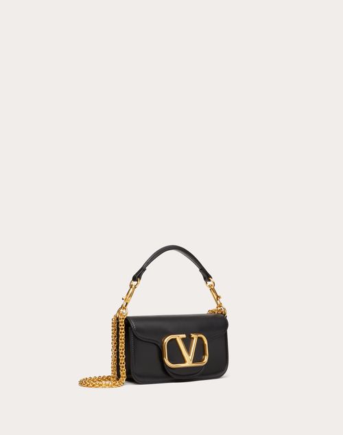 Limited spiritual pastel Locò Small Shoulder Bag In Calfskin for Woman in Rose Violet | Valentino US