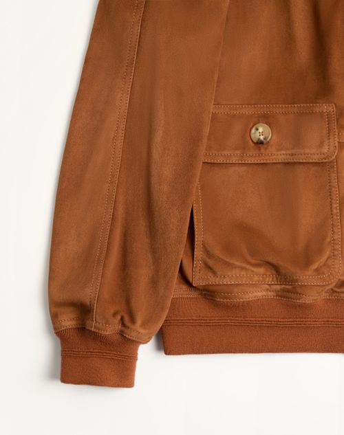 Valentino - Suede Caban - Tobacco - Woman - Coats And Outerwear