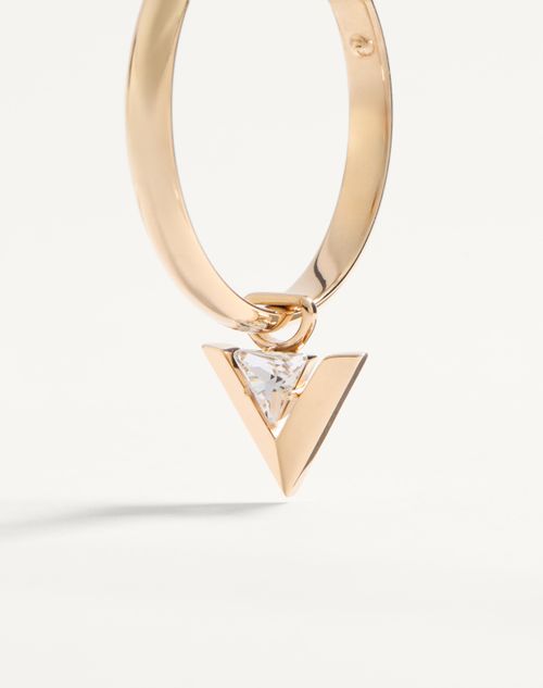 Valentino Garavani - Je Les V Metal And Crystal Hoop Earrings - Gold/crystal - Woman - Jewelry