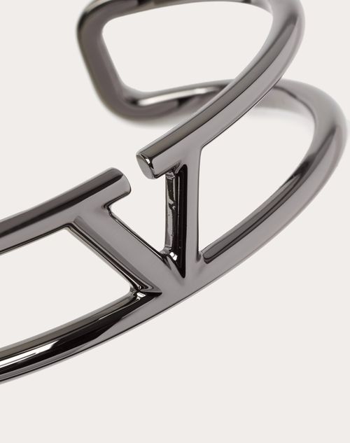 Valentino Garavani - Vlogo Signature Bracelet In Metal. - Ruthenium - Man - Bracelets