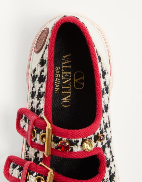 Valentino Garavani - Dollyboard Mary-jane Ballerina Sneaker In Houndstooth Fabric - Multicolor - Woman - Sneakers