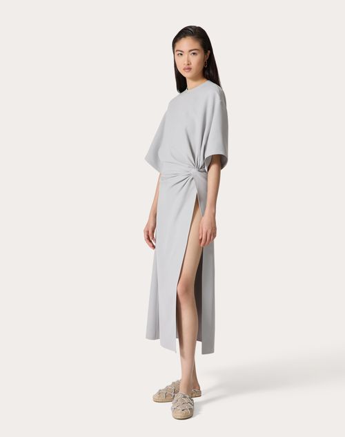 Valentino - Vestido Midi De Structured Couture - Gris Perla - Mujer - Vestidos