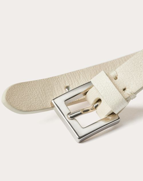 Valentino Garavani Vlogo Signature Leather Bracelet - White
