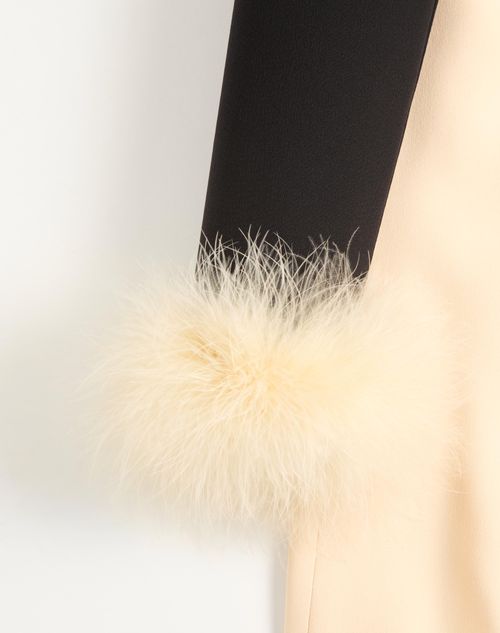 Valentino - Cady Couture Long Dress With Feathers - Black/birch - Woman - Gowns