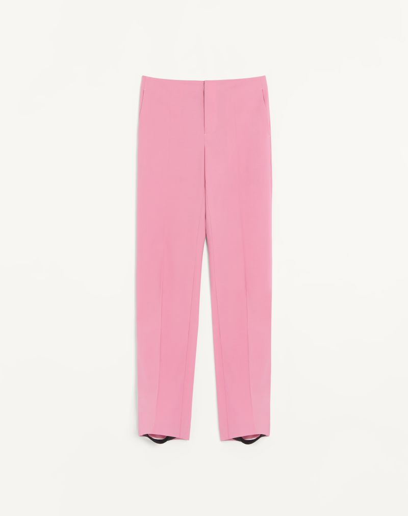Pantalon Laine Sous-pieds Amovibles Rose — Valentino