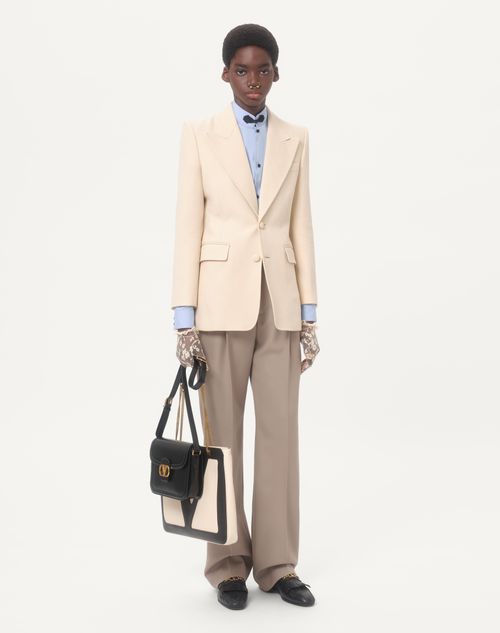 Valentino - Wool Gabardine Trousers - Grey - Man - Trousers And Shorts