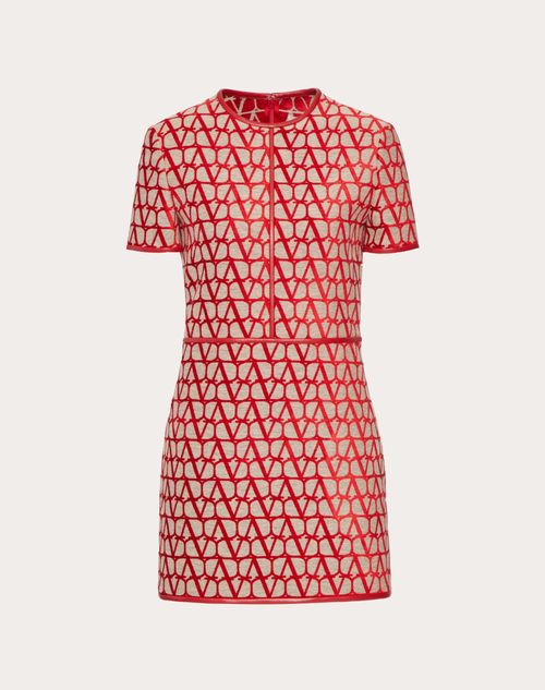 Valentino - Toile Iconographe Light Short Dress - Beige/red - Woman - Shelf - W Pap - Toile Rosso