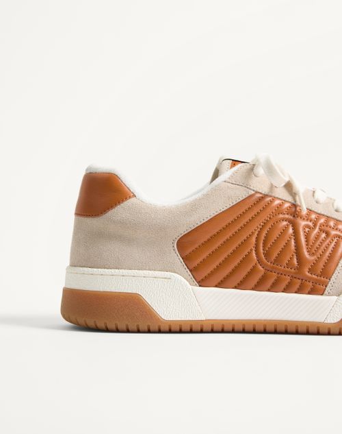 Valentino Garavani - Sparry Sneaker In Split Leather And Nappa - Beige - Man - Sneakers