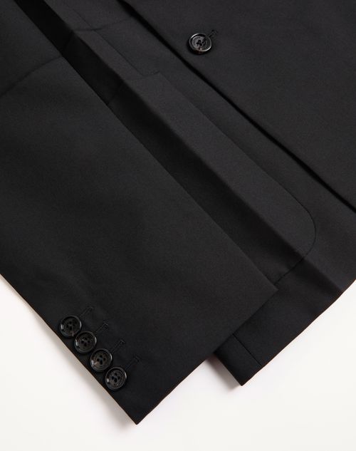 Valentino - Valentino Double-breasted Wool Jacket With Pressed Crease - Black - Man - Coats And Blazers