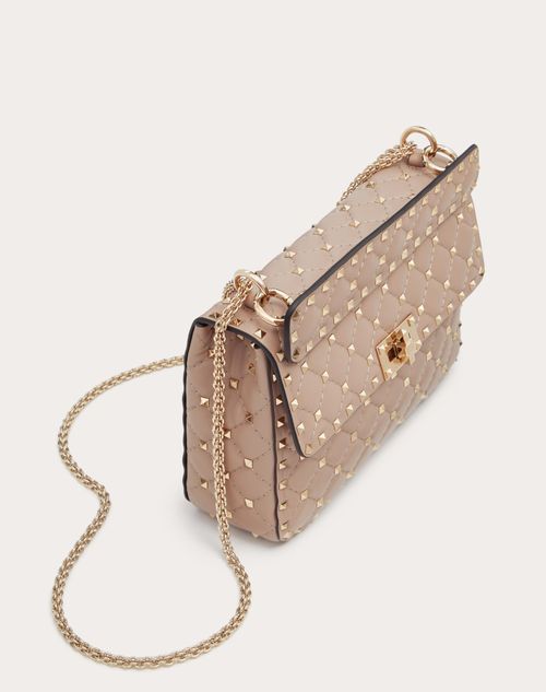 Medium Nappa Rockstud Spike Bag for Woman in Poudre | TW