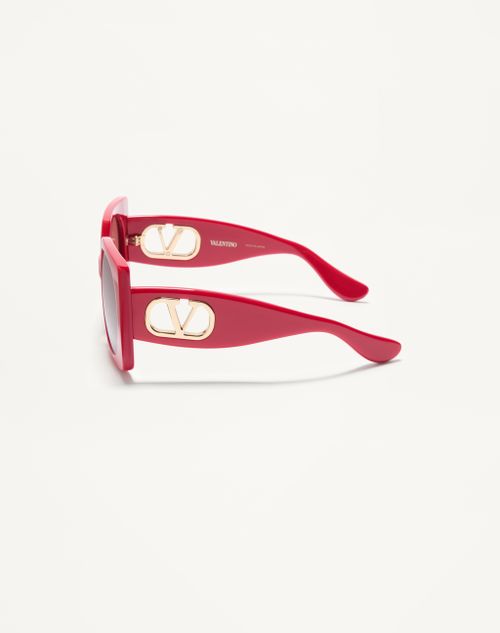 Valentino - Rectangular Acetate Eyewear - Red - Woman - Akony Eyewear - Accessories