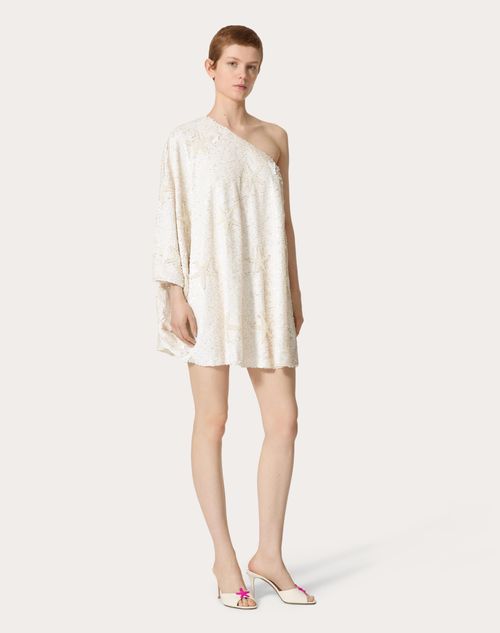 Valentino - Tulle Illusione Embroidered Short Dress - Ivory - Woman - Dresses