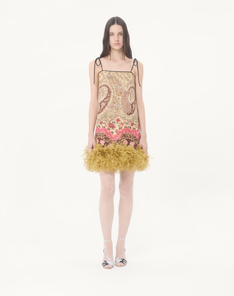 Valentino Short Shappe Silk Dress With Voyage Imaginaire Paisley Woman Multicolour 46