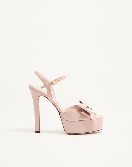 Valentino Garavani - Bowow Kidskin Platform Sandal With Bow Detail 130mm - Pink - Woman - Sandals