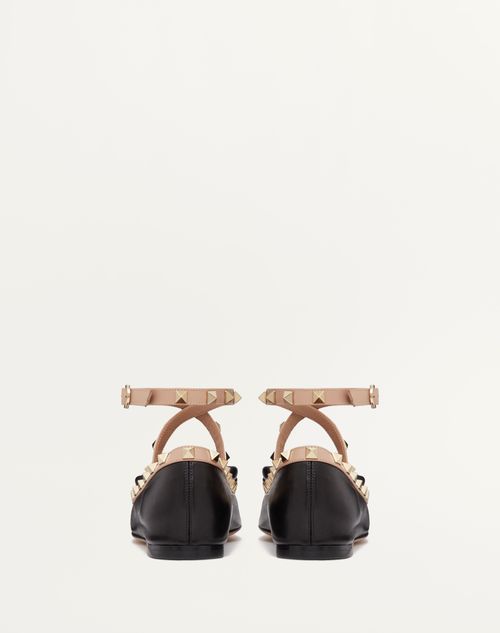 Rockstud calfskin leather slingback ballet online flat