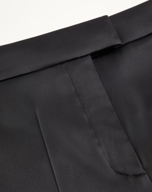 Valentino - Pantalón De Double Duchesse Elastizado - Negro - Mujer - Pantalones Largos Y Cortos