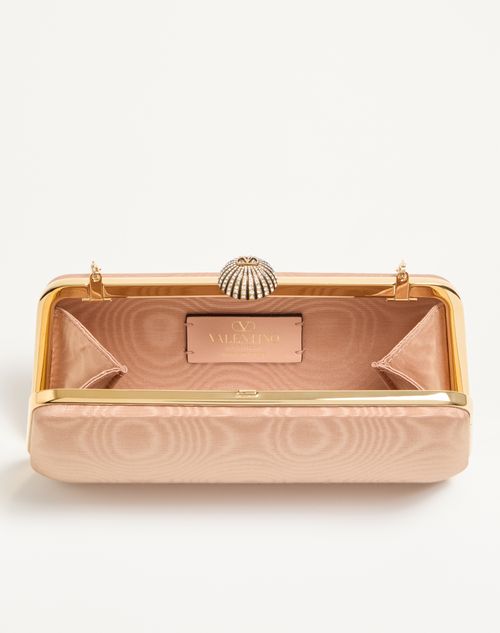 Valentino Garavani - Valentino Garavani Carry Secrets Minaudiere In Moiré Fabric - Pink/crystal - Woman - Clutches
