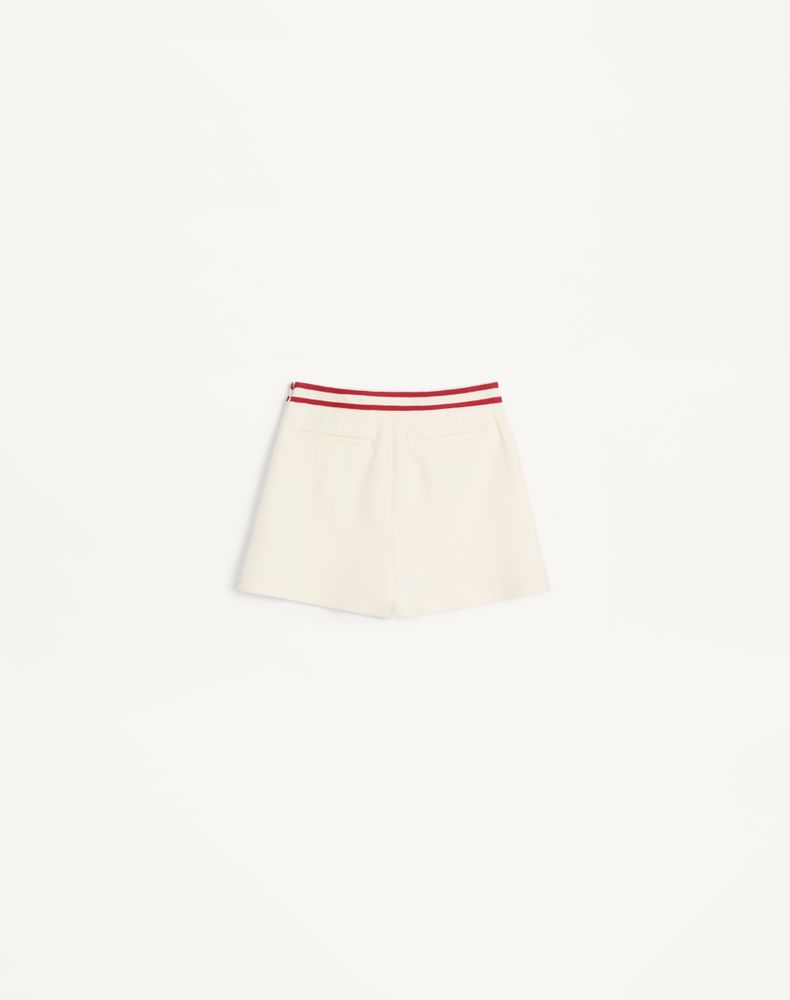 Valentino Crepe Couture Shorts Woman Ivory/Red 36