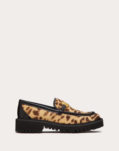 Valentino Garavani - Vlogo Signature Pony-effect Calfskin Loafer - Animal Print - Woman - Loafers & Oxford