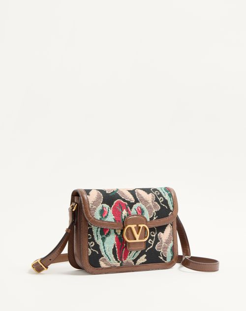 Valentino Garavani - Valentino Garavani 9to5 Shoulder Bag In Jacquard And Lizard Fabric - Multicolour/tobacco - Woman - Shelf - W Bags - 9to5