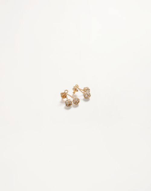 Valentino Garavani - Cherryfic Metal And Swarovski® Crystal Earrings - Gold/crystal - Woman - Jewellery