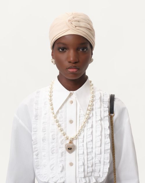 Cotton Popeline Shirt for Woman in Optic White | Valentino US Cotton Popeline Shirt for Woman in Optic White | Valentino US