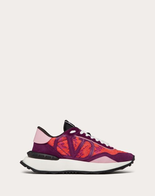 Valentino Garavani - Lace And Mesh Lacerunner Sneaker - Purple/orange - Woman - Sneakers