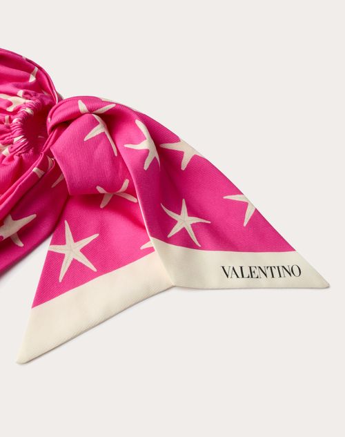 Valentino Garavani - Bandeau Escape En Coton Et Soie - Ivoire/pink Pp - Femme - Accessoires De Cheveux
