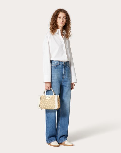 Valentino Garavani - Toile Iconographe Small Raffia Shopping Bag - Natural/ivory - Woman - Toile Iconographe