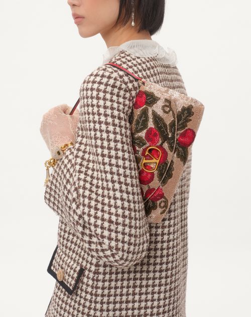 Valentino Garavani - Valentino Garavani Devain Embroidered Small Shoulder Bag - Multicolour - Woman - Shoulder Bags