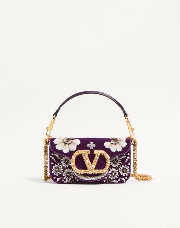 Valentino Garavani Petit Sac Porté Épaule  Locò Brodé Avec Logo Bijou Femme Violet In Purple