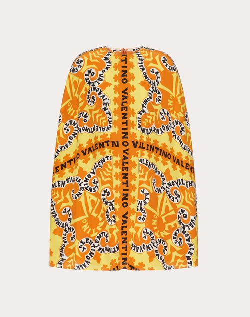 Valentino - Mini Bandana Print Crepe De Chine Dress - Orange/yellow/ivory - Woman - Short