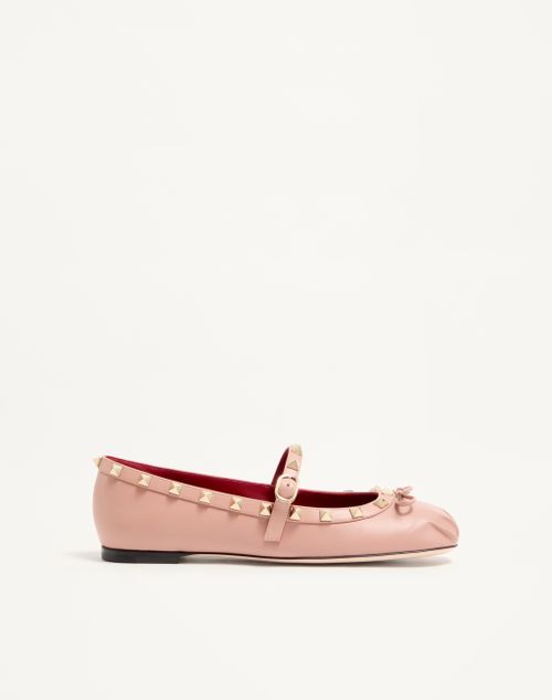 Valentino Garavani - Mary-jane Rockstud Ballerina In Nappa 05mm - Phard - Woman - Ballerinas