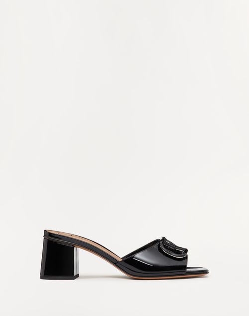 Valentino Garavani - Sandalo Slide Vlogo Signature In Vernice 60mm - Nero - Donna - Sandali